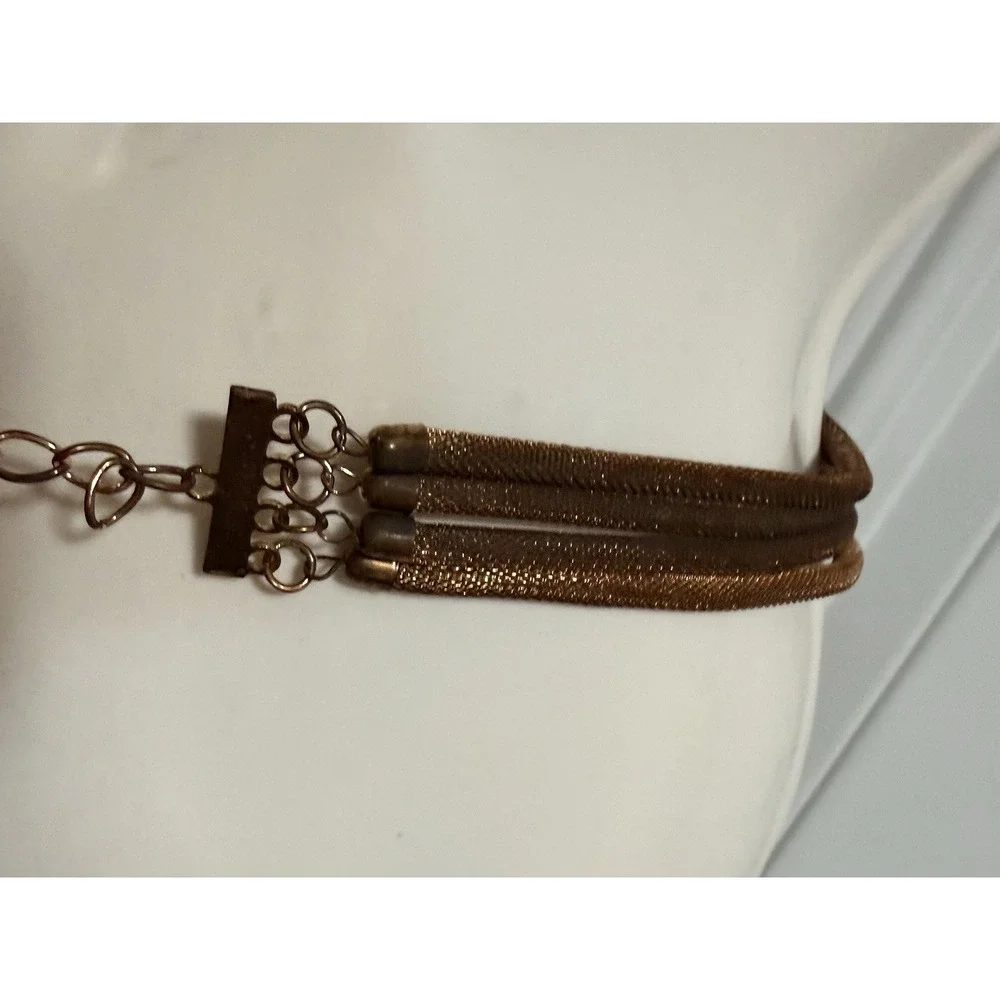 Vintage Bronze Mesh Chain Belt‎ Multi Strand Boho Statement Waist Adjustable